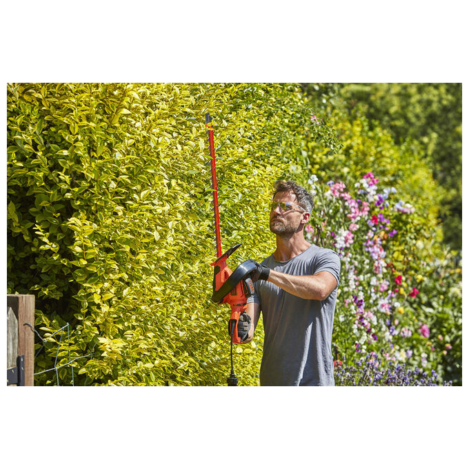 Black and Decker BEHTS551 Tagliasiepi Elettrico Lama 60 cm 650W Impugnatura Rotante 5 Posizioni colore Nero Arancione