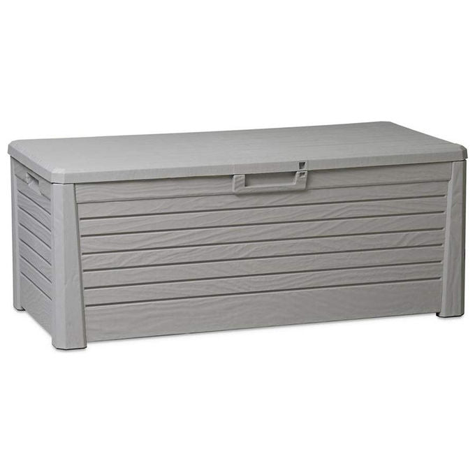Toomax 155G Florida Baule Multiuso da Esterno 550L con Seduta apertura assistita lucchettabile colore Grigio Tortora