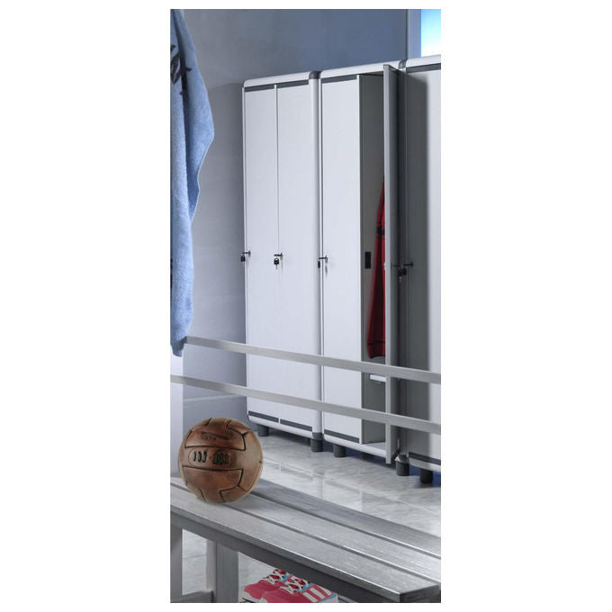 Garofalo 170-2.31-SP Easy Armadio Spogliatoio 2 Ante 1 Ripiano Inferiore Resina PVC 72x39x175 cm colore Grigio