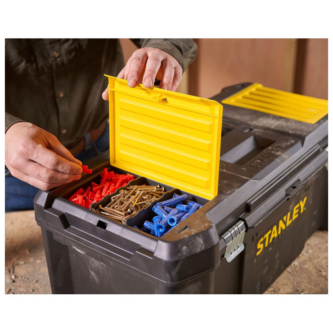 STANLEY Cassetta Porta Utensili 26'' in Polipropilene con Due Organizer Removibili