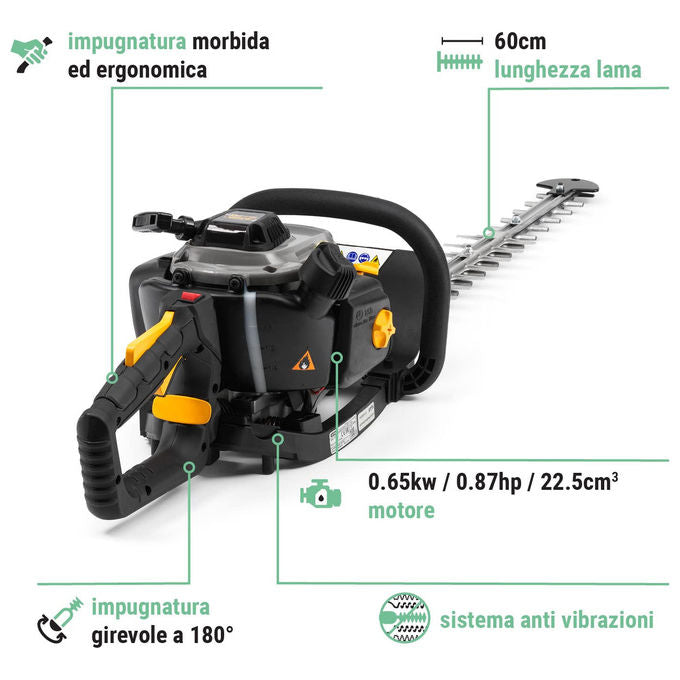 Alpina Tagliasiepi a Scoppio AHT 555 - Lame 56 cm - Motore 22,5 cc - Rami fino 27 mm