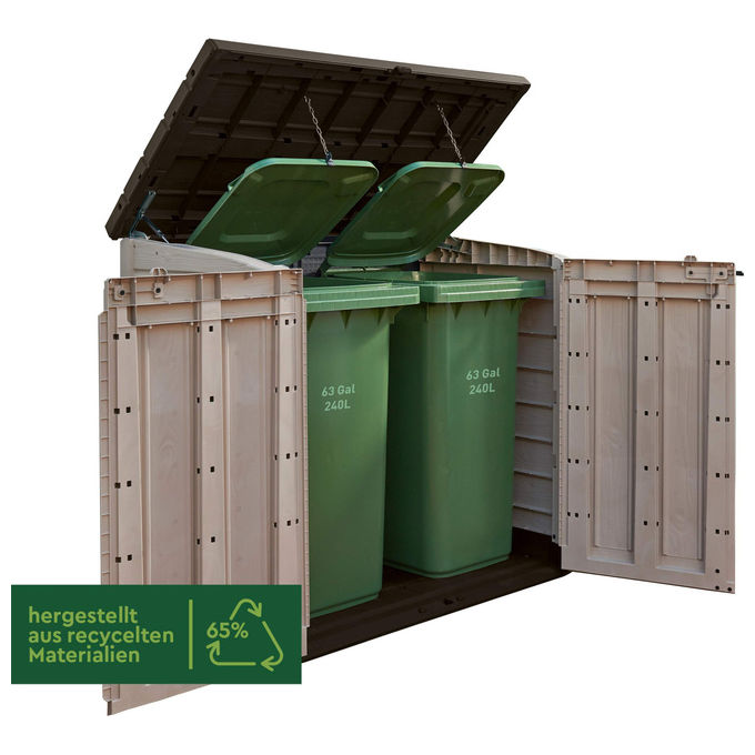 Keter 17199416 Store-It-Out MAX Portattrezzi da Esterno in Resina 1200 L con Pavimento incluso Chiudibile a Chiave colore Beige