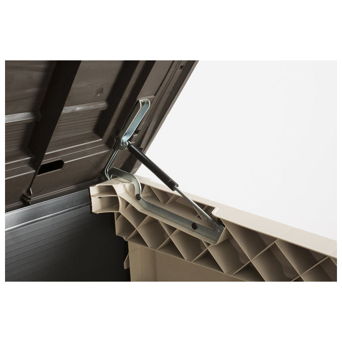 Keter 17199416 Store-It-Out MAX Portattrezzi da Esterno in Resina 1200 L con Pavimento incluso Chiudibile a Chiave colore Beige