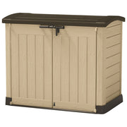 Keter 17199415 Store-It-Out Arc Box Portattrezzi da Giardino 1200 litri Doppia Porta Pavimento Incluso colore Beige