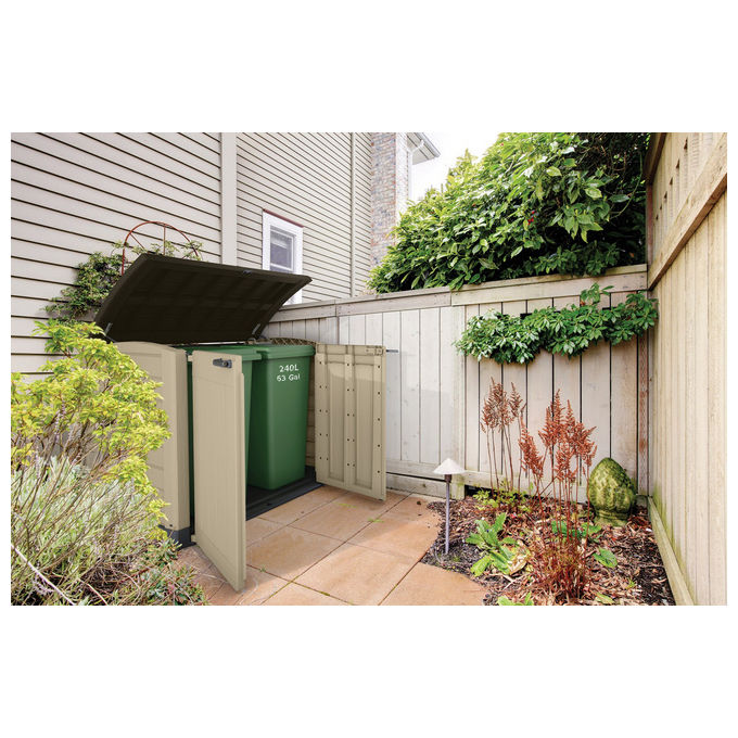 Keter 17199415 Store-It-Out Arc Box Portattrezzi da Giardino 1200 litri Doppia Porta Pavimento Incluso colore Beige