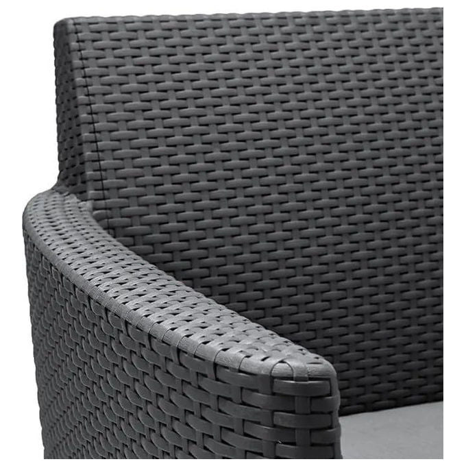 Keter Set da Giardino Salemo Lounge Composto da 2 Poltrone, Divano a 2 Posti e Tavolino, Grafite