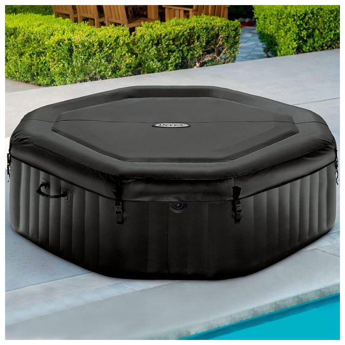 Intex Pure Spa Bubble E Jet Massage Deluxe Ottagonale 201X71 Cm 4 Posti Con Pompa, Riscaldatore, Sistema Purificazione Acqua, Clorinatore, 2 Poggia Testa, I,1