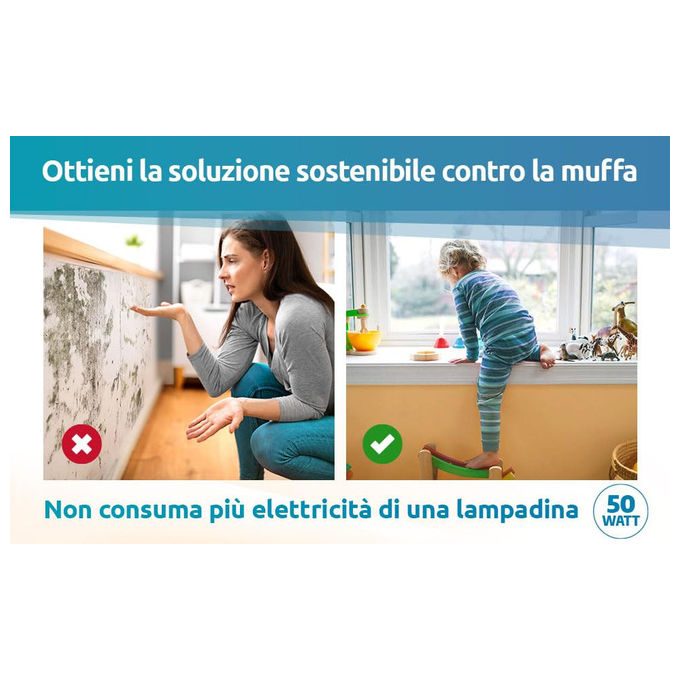 ELIAS Deumidificatore per muro interno bianco anti muffa mod. 9120085210154