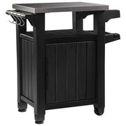 Keter 230850 Unity Tavolino da Esterno per Barbecue Piano Acciaio Inox 304 con Ruote 70x54x90 cm colore Grafite