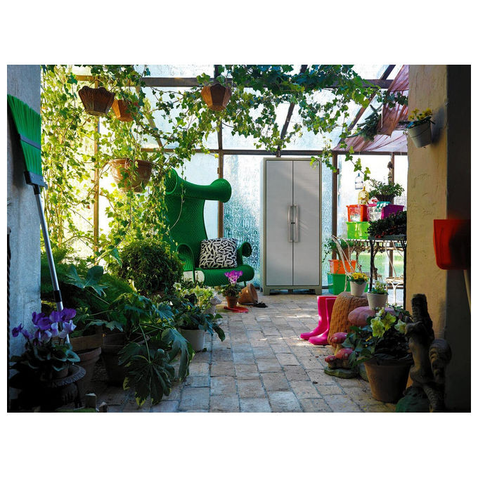 Keter Armadio Gulliver Alto XL 4 Ripiani 80x44x182 cm Sabbia-Beige per Esterno