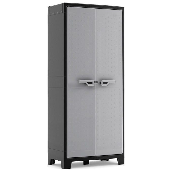 Keter 9761000 Titan Multispace Armadio Portascope da Esterno 8 Ripiani Regolabili 15 Kg IPX3 80x44x182 cm colore Grigio Nero