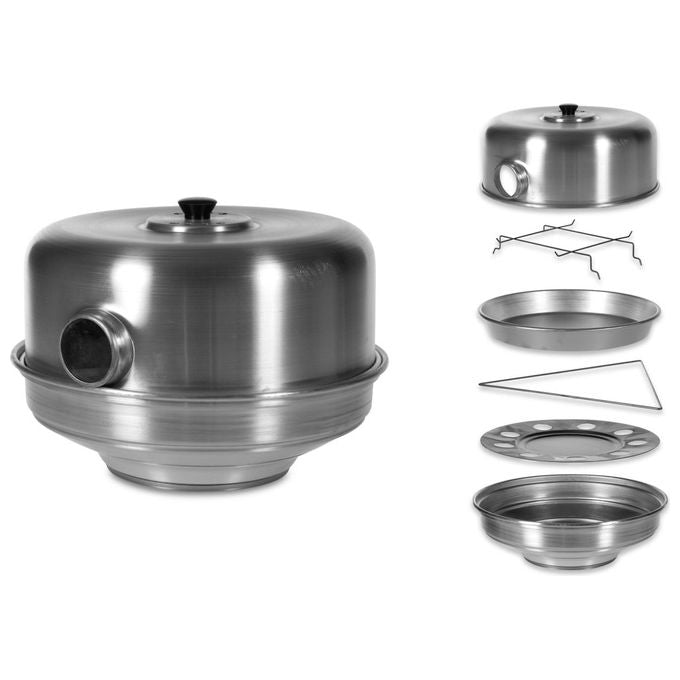 Baldassare Agnelli COALFORNOOCCHIO35 Family Fornetto con Occhio Alluminio 2mm Spargifiamma Inox 35 cm colore Argento