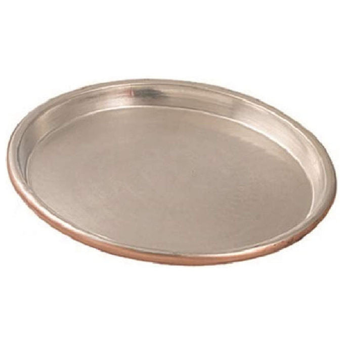 Teglie Rame Stagnato Pesanti Tonde Bordo cm. 3 Diametro cm. 34