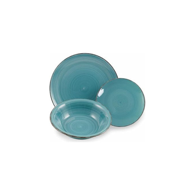 Villa d'Este Home Tivoli Baita Acqua Servizio Piatti 18 Pezzi Hard Dolomite colore Multicolor