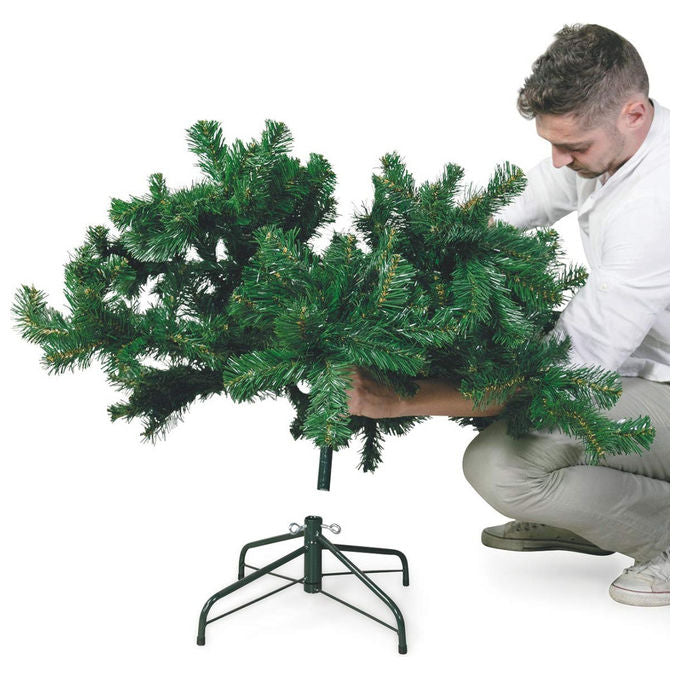 Galileo Casa 2423308 Albero di Natale PVC 500 Rami base metallica 4 piedini 180 cm colore Verde