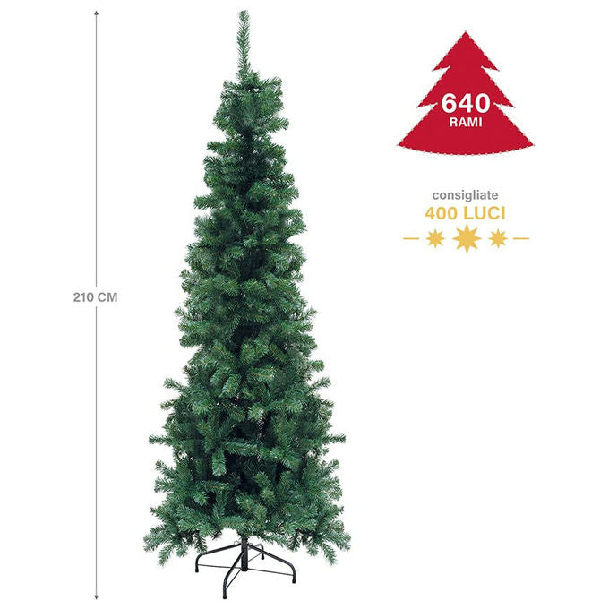 Galileo Casa 2196813 Sestriere Albero di Natale Slim 640 rami 210 cm colore Verde