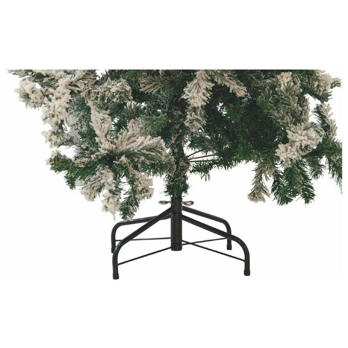 Albero di Natale Galileo Casa Sestriere 210 cm Verde Innevato con Pigne e Bacche