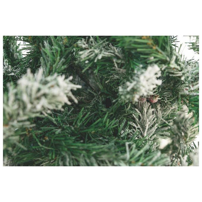 Albero di Natale Galileo Casa Sestriere 210 cm Verde Innevato con Pigne e Bacche