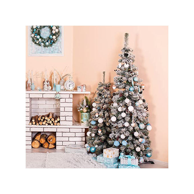 Albero Di Natale Sestriere 180cm 500 Rami con Neve Pigne e Bacche