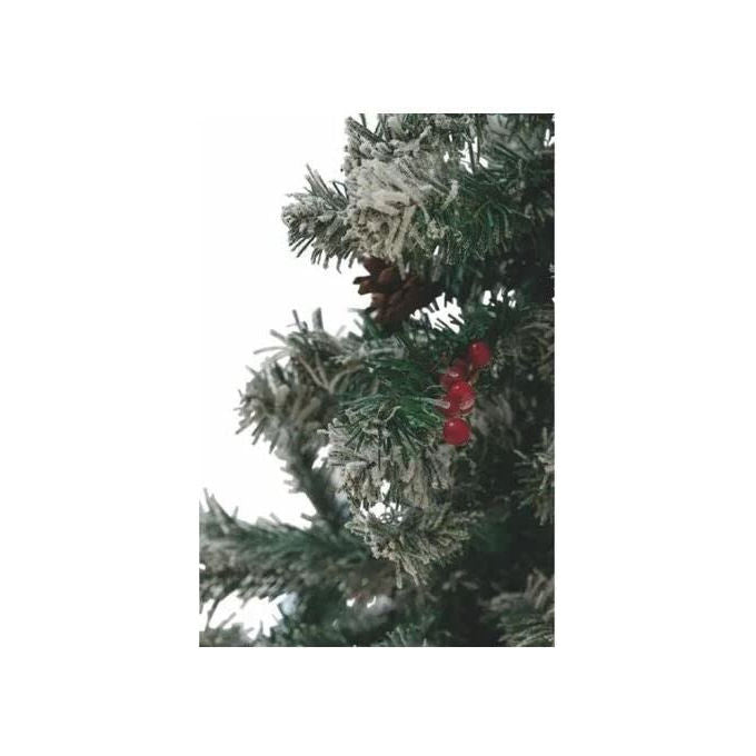 Albero Di Natale Sestriere 150 cm con Neve, Pigne e Bacche - 350 Rami