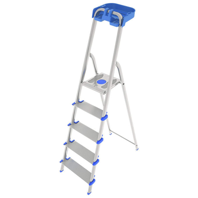 Colombo New Scal S112A05P Atlantica Scala con Gradini 5 Gradini Alluminio Antiscivolo 150 Kg EN131 Made in Italy colore Blu