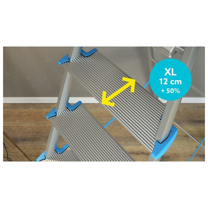 Colombo New Scal S112A05P Atlantica Scala con Gradini 5 Gradini Alluminio Antiscivolo 150 Kg EN131 Made in Italy colore Blu