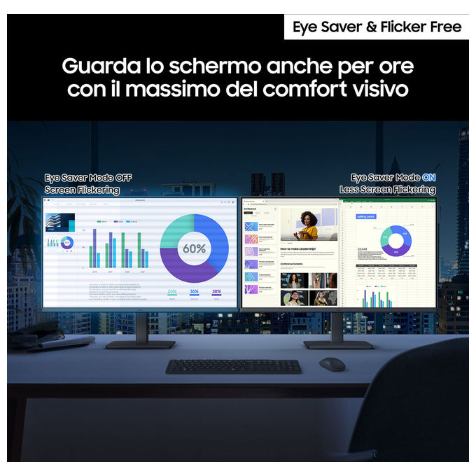Samsung LS27D300GAUXEN S30GD Monitor PC 27'' Full HD IPS 100Hz 5ms AMD FreeSync Flicker Free colore Nero