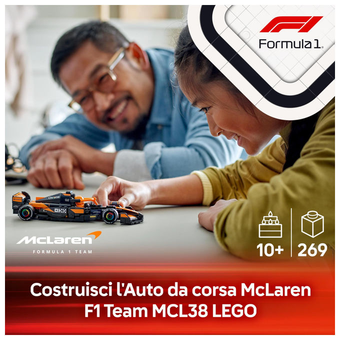 Lego 77251 Speed Champions Auto da Corsa McLaren F1 Team MCL38 Set da Costruire 269 Pezzi 10+