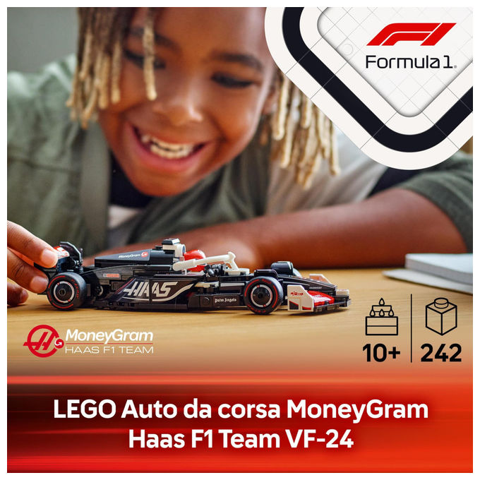 LEGO Modellino Auto da Corsa MoneyGram Haas F1 Team VF24, 10+ Anni, con Minifigure