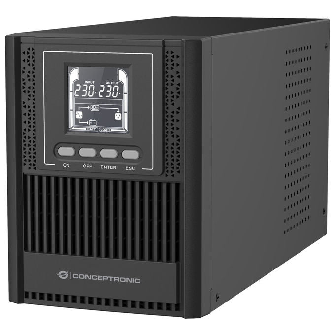 Conceptronic ZEUS52E1K UPS Doppia Conversione 1 kVA 900W 4 Prese LCD Gruppo Continuita'