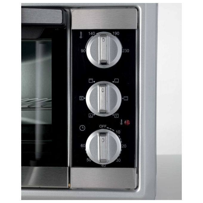 Ariete 984 Bon Cuisine 250 - Fornetto Elettrico Ventilato 25 Lt. Funzione statica e ventilata. 6 modalita' di cottura. 1500W Timer 60 min. Temp max 230°