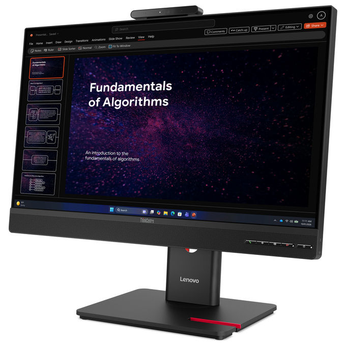Lenovo 13LBGAT6EU ThinkCentre TIO24 Gen6 Monitor Touch 23.8'' Full HD IPS 1920x1080 Hz 120 USB Hub HDMI DisplayPort Altoparlanti Integrati Microfono Fotocamera colore Nero