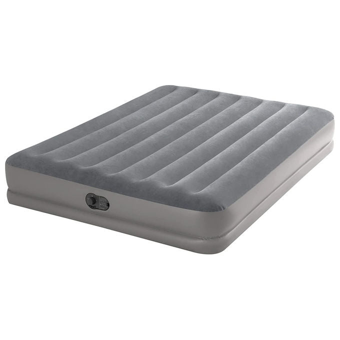 Intex Materasso Gonfiabile Matrimoniale, Grigio, Pompa Integrata, 203x152x30cm
