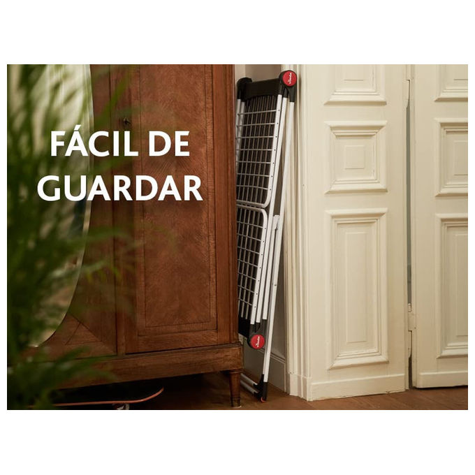 Vileda, Stendibiancheria Pieghevole Soft Care, Acciaio, Bianco e Grigio, 19 m