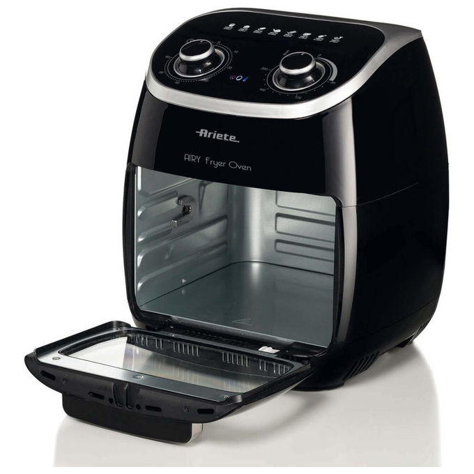 Ariete 4619 Air Fryer Oven - Friggitrice ad Aria e forno elettrico con cestello rotante 11 Lt. Funzione girarrosto ed essicatore 2000W 8 Programmi Nero