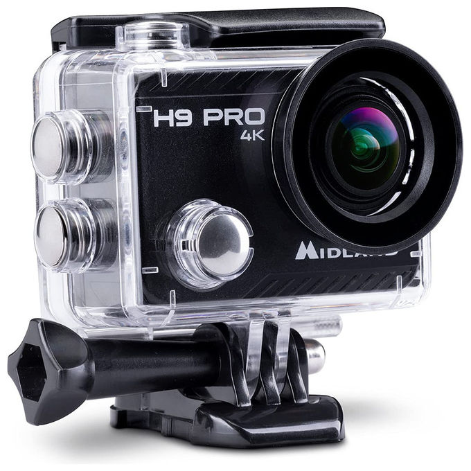 Midland H9 Pro Action Camera 4K Ultra HD, Impermeabile 30m, WiFi, Nero