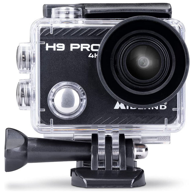 Midland H9 Pro Action Camera 4K Ultra HD, Impermeabile 30m, WiFi, Nero