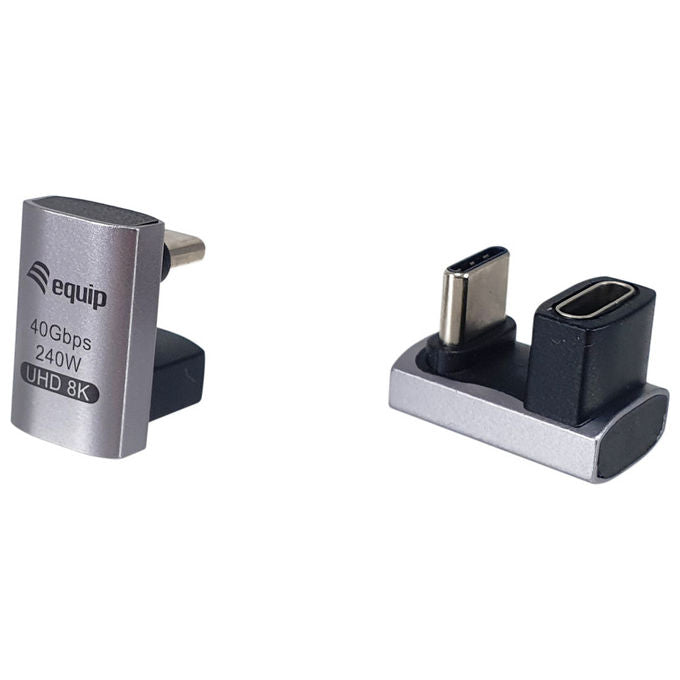 Equip Adattatore USB4 C a C 40Gbps PD240W Set 2 pezzi Nero-Grigio Alluminio