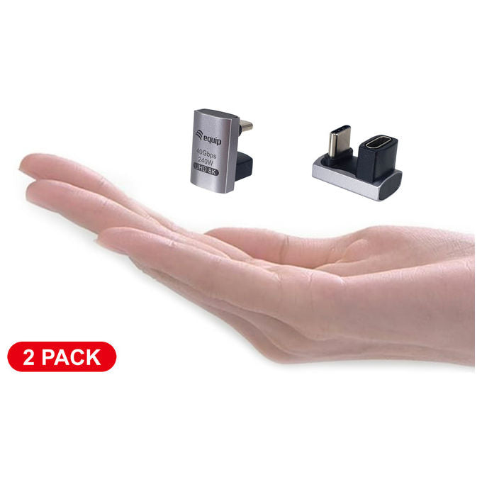Equip Adattatore USB4 C a C 40Gbps PD240W Set 2 pezzi Nero-Grigio Alluminio