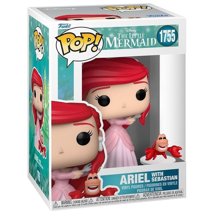 Funko 93217 POPandBuddy Figura da Collezione Ariel con Sebastian in Vinile PVC 9 cm colore Multicolore