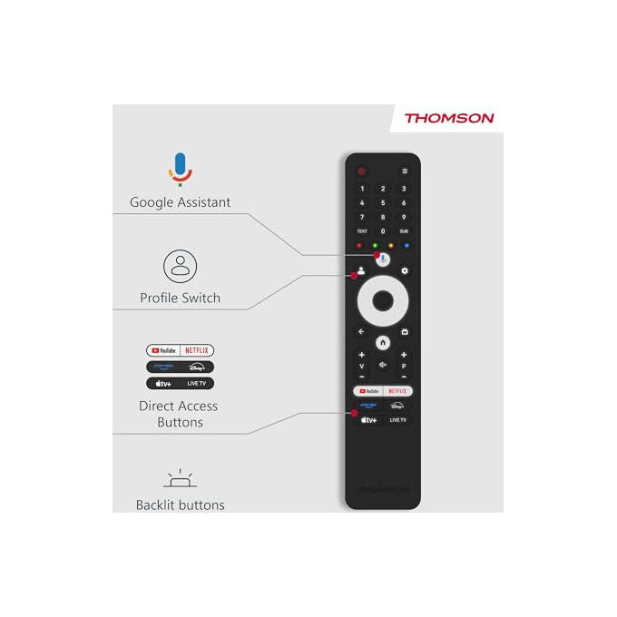 Thomson Smart TV QLED 50'' 126cm Google TV Android 11 Modello 50QG4S14 4K HDR