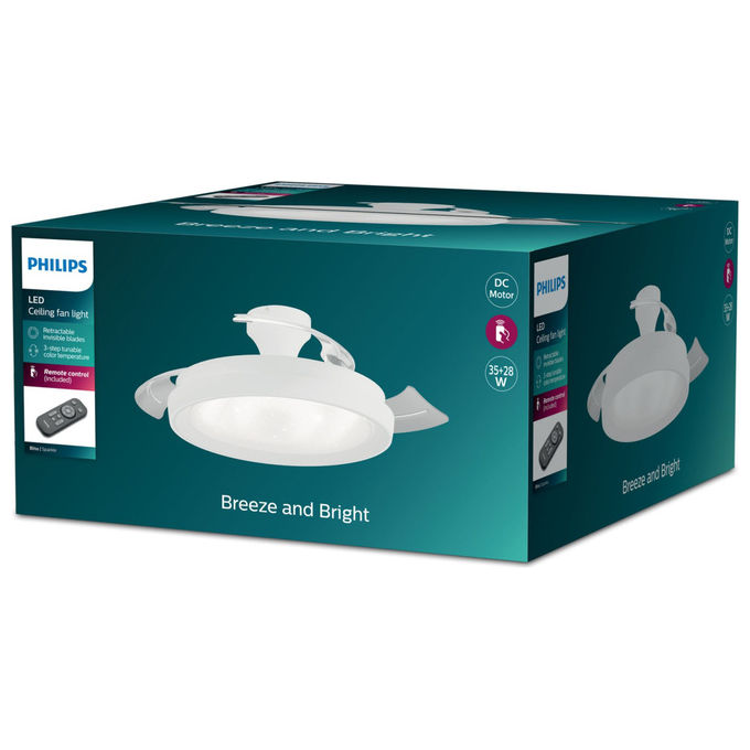 Philips Plafoniera con Ventilatore LED 51cm Bianco Regolabile 4500lm Bliss