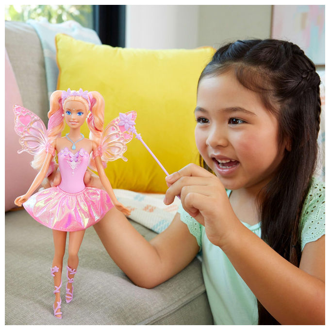 Barbie Fata JCP76 con Bacchetta Stellata e Ali Cambia Colore in Acqua