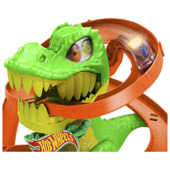 Hot Wheels JBM73 City T-Rex Battaglia Infuocata Playset Pista con Dinosauro e Camion Pompieri Die-Cast 1:64 4+ Anni colore Multicolore