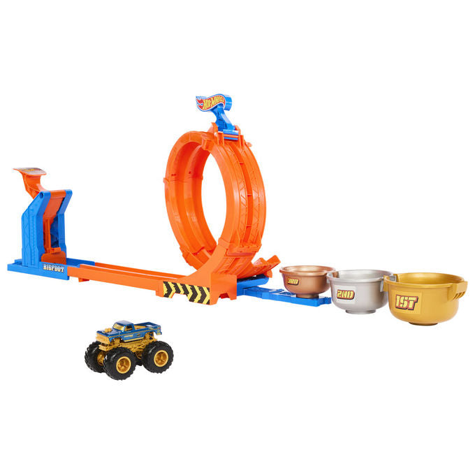 Hot Wheels Monster Trucks Pista JBX64 50° Anniversario Loop e Flip Die-Cast 4+