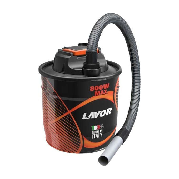 Lavor Ashley 112 Aspiracenere Elettrico 800 W con Fusto Acciaio da 18 L Funzione Soffiante Tubo Flessibile in Metallo e Filtro in Tessuto Riutilizzabile