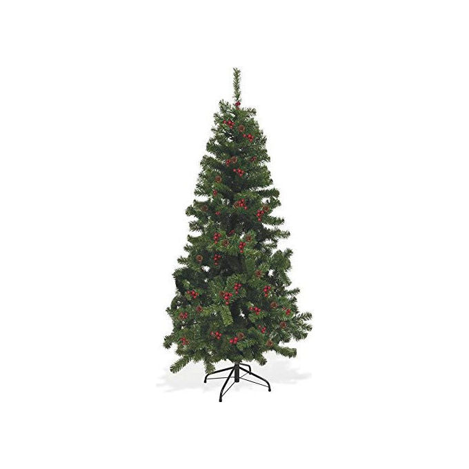 Galileo Casa, Albero di Natale Sestriere, 150 cm, Verde, Folti Rami con Pigne e Bacche