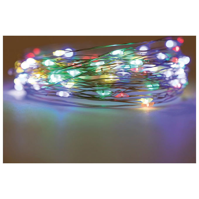 Galileo Casa, Filo di Luci Natalizie, 300 Microled Multicolor, 35 m, Per Interno-Esterno