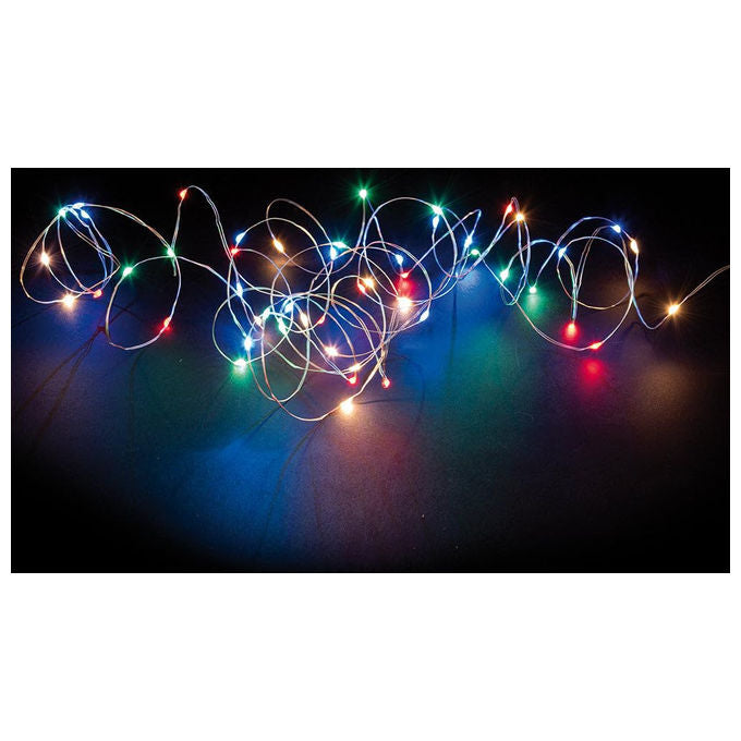 Galileo Casa, Filo di Luci Natalizie, 300 Microled Multicolor, 35 m, Per Interno-Esterno