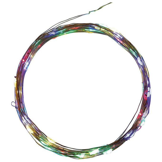 Galileo Casa, Filo di Luci Natalizie, 300 Microled Multicolor, 35 m, Per Interno-Esterno